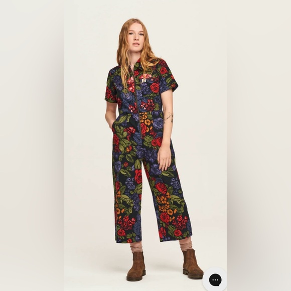 Lucy & Yak Pants - Lucy and Yak Ragan cotton jumpsuit in Maria floral and black print